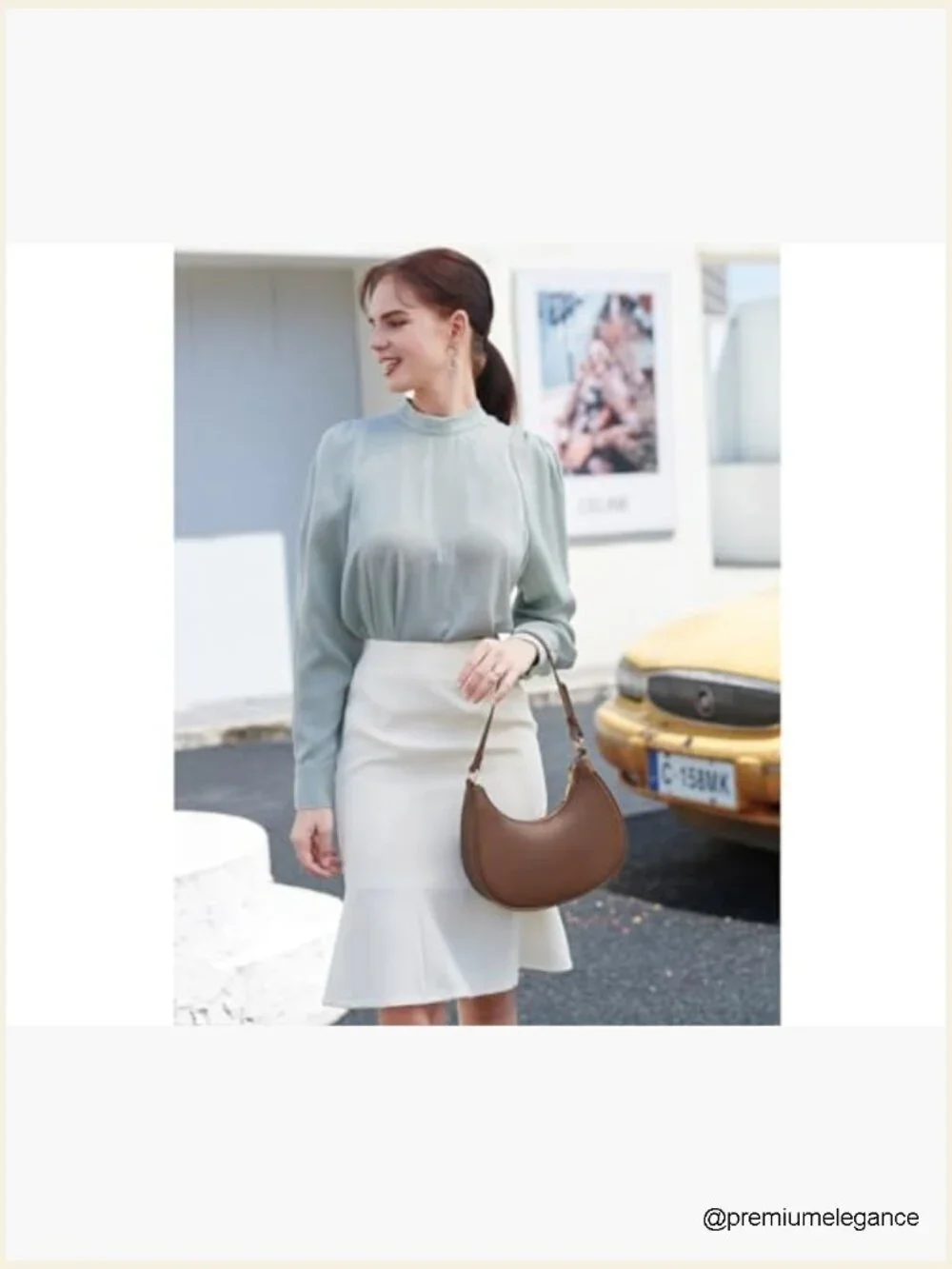 Crescent Hobo Tote Handbag Underarm Purse Mini Clutch with Zipper